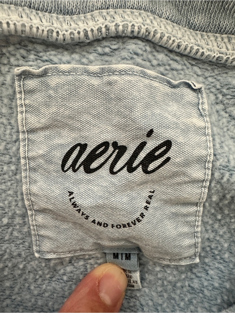 Aerie Size Medium Blue Oversized Button Collar Sweater - Picture 5 of 9